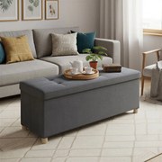 Banco com espaço de arrumação, 38 x 110 x 40 cm cinzento