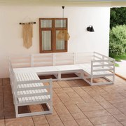 8 pcs conjunto lounge de jardim pinho maciço