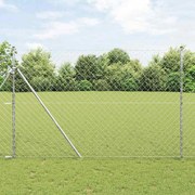 vidaXL Conjunto de Postes de Cerca Prateado 1.5 x 10 m Aço Galvanizado