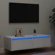 vidaXL Móvel de TV com luzes LED 100X35,5x25 cm branco