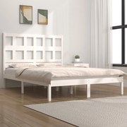 Estrutura de cama 140x190 cm madeira de pinho maciça branco