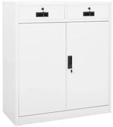 vidaXL Armário de escritório 90x40x102 cm aço branco