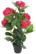 vidaXL Planta hortênsia artificial com vaso 60 cm vermelha
