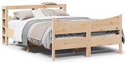 vidaXL Estrutura de cama com cabeceira 120x200 cm pinho maciço