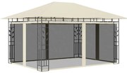 Gazebo com rede mosquiteira 4x3x2,73 m 180 g/m² creme