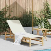 vidaXL Espreguiçadeira c/ almofadões 55x199x30 cm bambu