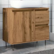 vidaXL Armário de lavatório WC derivados madeira carvalho artisiano