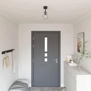 vidaXL Foco de teto com holofotes Preto 13 x 13 x 26 cm Vidro e Metal