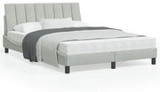 vidaXL Estrutura de cama c/ luzes LED 120x200 cm veludo cinzento-claro