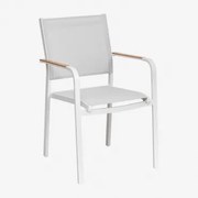 Cadeira De Jardim Empilhável Com Apoios De Braços Em Alumínio Archer Gardénia Branco - Sklum
