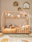 Cama de criança CABANA, 70x140 cm madeira