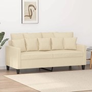 vidaXL Sofá de 2 lugares tecido 140 cm cor creme
