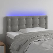 Cabeceira de cama c/ luzes LED veludo 80x5x78/88 cm cinza-claro