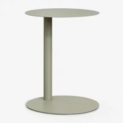 Mesa De Apoio Redonda Ø40 Cm Em Aço Inoxidável Yannik Verde Cáqui - Sklum
