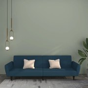 vidaXL Sofá-cama de 2 lugares veludo azul
