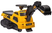 HOMCOM Escavadora Elétrica para Crianças Veículo Infantil 3 em 1 com Bateria 6V Pá e Rolo Compressor 100x43x48,5 cm Preto e Amarelo | Aosom Portugal