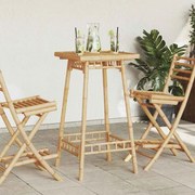 vidaXL Mesa de bar para exterior quadrado 55x55x100 cm bambu