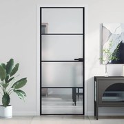 vidaXL Porta interior 83x201,5 cm vidro temperado e alumínio preto