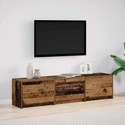 vidaXL Gabinete de TV com LED Madeira Velha 162,5x34x40 cm Madeira Estruturada