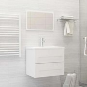 vidaXL 2 pcs conj. móveis de casa de banho derivados de madeira branco