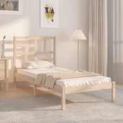 vidaXL Estrutura cama pequena solteiro 75x190 cm madeira maciça