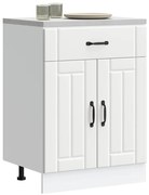 vidaXL Armário de cozinha baixo Lucca derivados de madeira branco