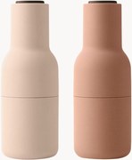 Moinhos de sal e pimenta com tampa em madeira de nogueira Bottle Grinder, conjunto de 2