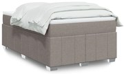 vidaXL Cama com molas/colchão 120x200 cm tecido castanho-acinzentado