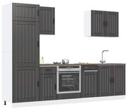 vidaXL 7 peças armário de cozinha conjunto Lucca preto