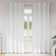 vidaXL Cortinas Blackout com Argolas 2 pcs Branco Puro 225 x 140 cm