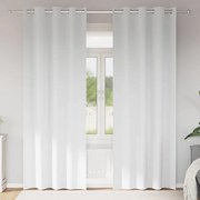 vidaXL Cortinas com cortinas 2 pcs Branco Puro 225 x 140 cm Poliéster