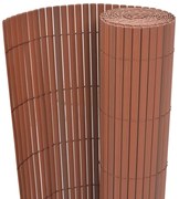 43630 vidaXL Cerca de jardim dupla face PVC 90x500 cm castanho