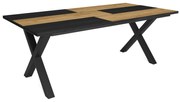 Mesa de sala de jantar | 10 pessoas | 200 | Robusto e estável graças à sua estrutura e pernas sólidas | Ideal para reuniões familiares | Oak e Black |