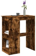 vidaXL Mesa de bar com prateleiras derivados madeira carvalho fumado