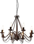 Candeeiro de candelabros inteligente castanho ferrugem 8 luzes incl. Wifi B35 - Giuseppe