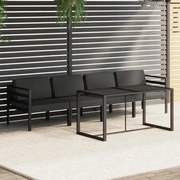 5 pcs conjunto lounge jardim com almofadões alumínio antracite