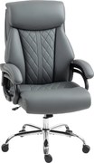 HOMCOM Cadeira executiva, cadeira Big and Tall para escritório, suporta 150 kg, couro PU com acolchoamento de molas, cinza antracite | Aosom Portugal
