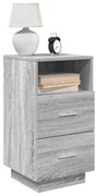 vidaXL Mesa de cabeceira com 2 gavetas 36x36x68 cm cinzento sonoma
