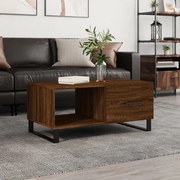 vidaXL Mesa centro 90x50x40 cm derivados de madeira carvalho castanho