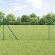 Cerca de Arame Soldado com 7 Postes Verde 1.4x10 m Aço