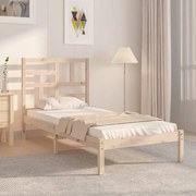 vidaXL Estrutura de cama solteiro 90x190 cm madeira maciça