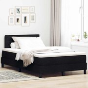 Cama Box com Colchão &amp; Luz LED Preta 120x190 cm Tecido