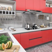 vidaXL Autocolante para móveis 2 pcs 500x90 cm PVC vermelho