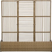 Outsunny Suporte para plantas com treliça recipiente retangular inferior em resina trançada e aço dim. 103L x 29l x 103H cm | Aosom Portugal
