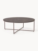 Mesa de centro redonda XL com tampo de vidro com efeito de mármore Antigua