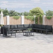 vidaXL Conjunto de Sofá de Jardim 10 pcs Antracite Aço