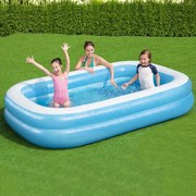 Bestway Piscina Insuflável Retangular 262x175x51cm Azul e Branco