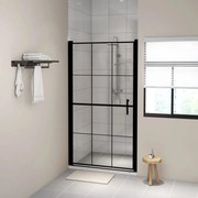 vidaXL Porta de chuveiro vidro temperado 100x178 cm preto