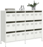 vidaXL Aparador 135x39x103,5 cm aço laminado a frio branco