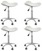 Cadeiras de jantar giratórias 4 pcs couro artificial branco